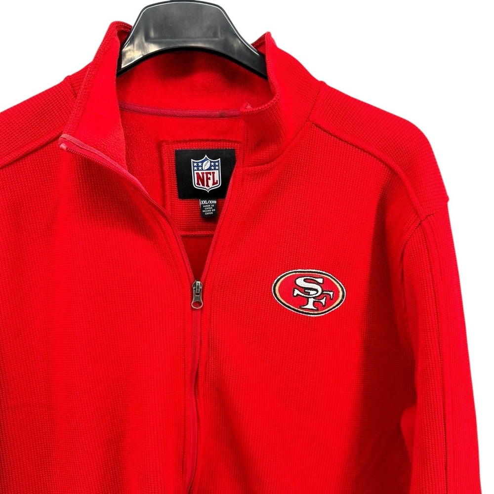 NFL San Francisco 49ers NFL Red Full Zip Track Jacket‎ FLAWED Pre-Owned Mens XXL
